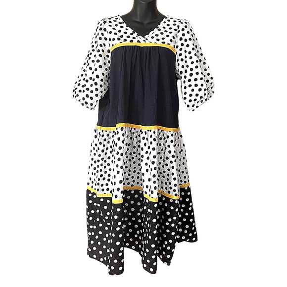 POLK A DOT LAYERED DRESS - Picture 1 of 4